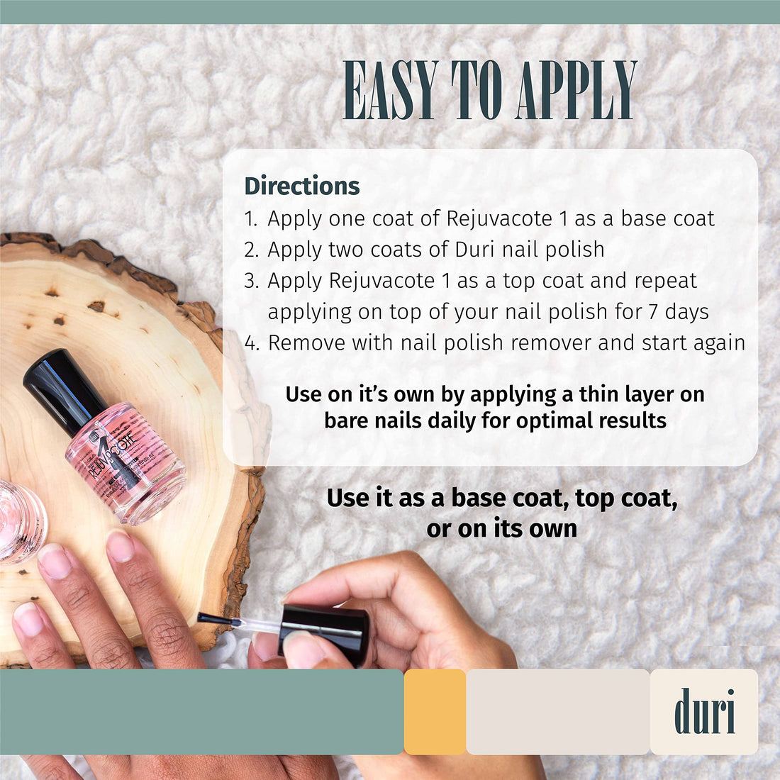 Duri Cosmetics Rejuvacote Nail Growth System, 0.61 oz., Pack of 2