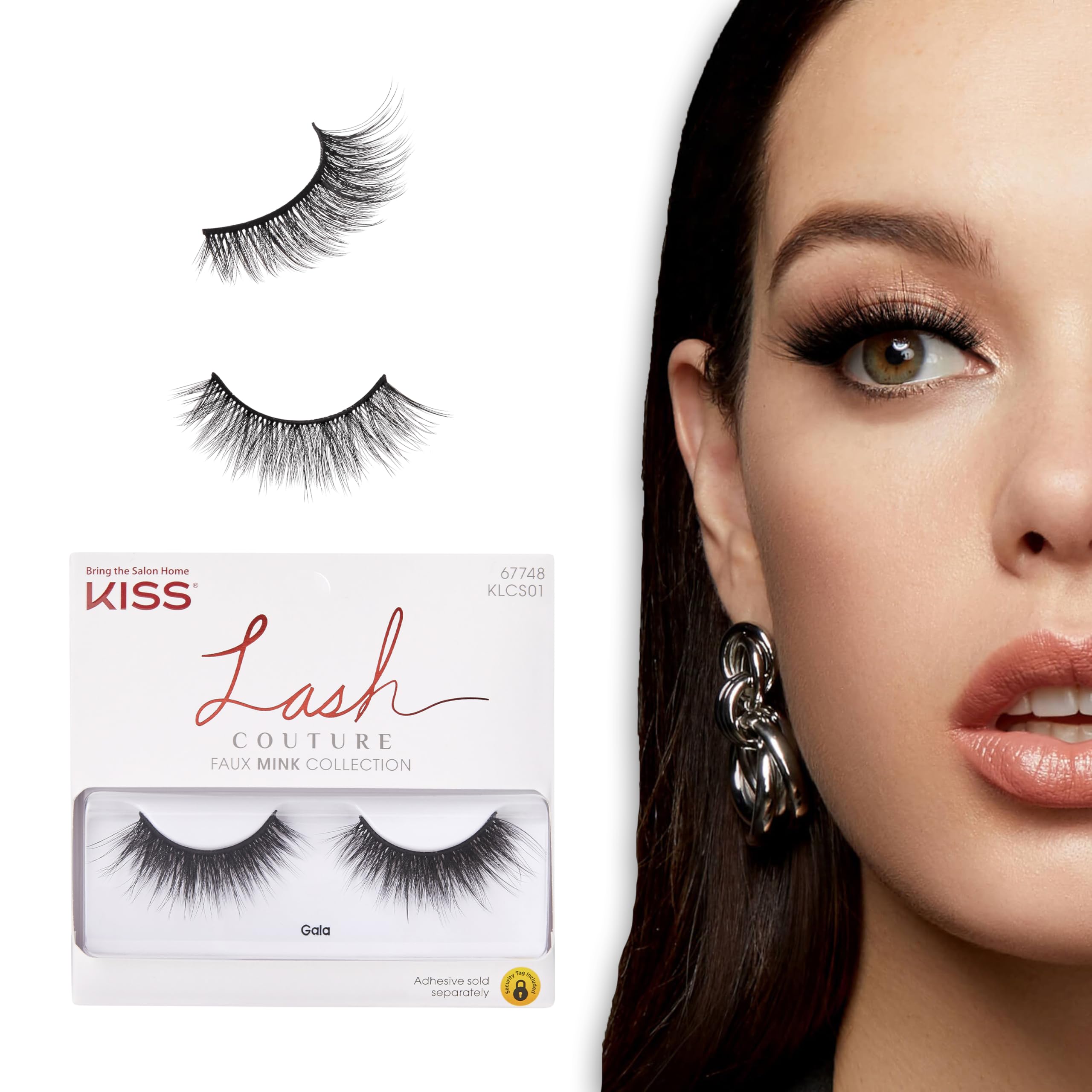 Kiss Lash Couture Faux Mink Gala, 0.6 Ounce, 2 Count