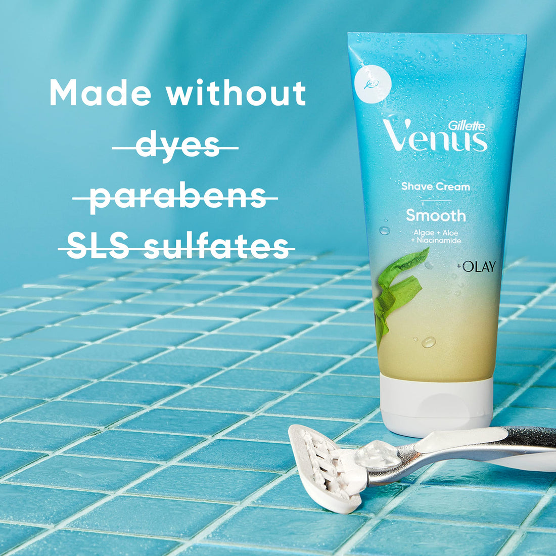 Gillette Venus Smooth plus Olay Shaving Cream for Women, 3 Count, 6 oz