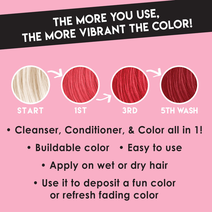 Color Lux Color Cleansing Conditioner, Red, 3-in-1 Color Depositing Formula, Vegan, Sulfate-Free, Paraben-Free, 8.25 oz