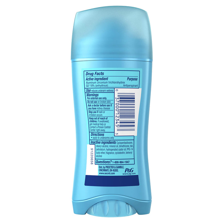 Secret Original Shower Fresh Scent Women's Invisible Solid Ph Balanced Antiperspirant & Deodorant 2.6 Oz (Pack of 6)