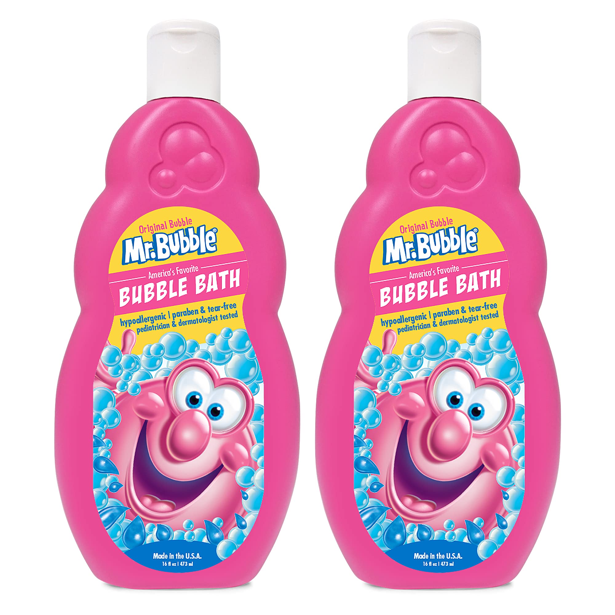 Mr. Bubble Original Bubble Bath - Great for Your Baby, Kids, and Adults - Hypoallergenic, Tear Free Bubble Bath Solution (2 Bottles, 16 fl oz Each)