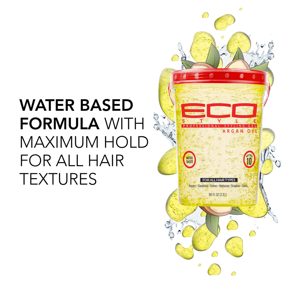 ECOCO Eco Style Gel, Argan Oil, 80 Ounce(2.36 Liter)