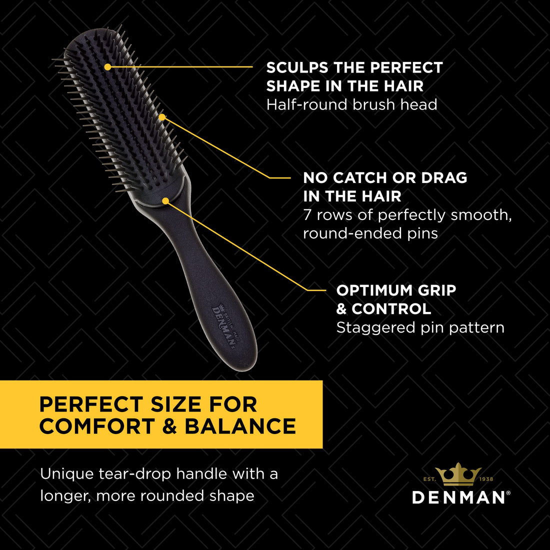 Denman Monsieur Brush, 7 Row