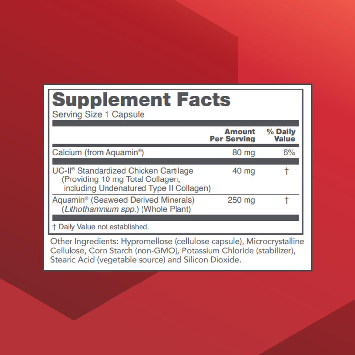 PROTOCOL FOR LIFE BALANCE Joint-UC with Undenatured Type II Collagen- Calcium & 70+ Trace Minerals - Immune Support Supplement - Non-GMO & Dairy Free - 60 Veg Caps