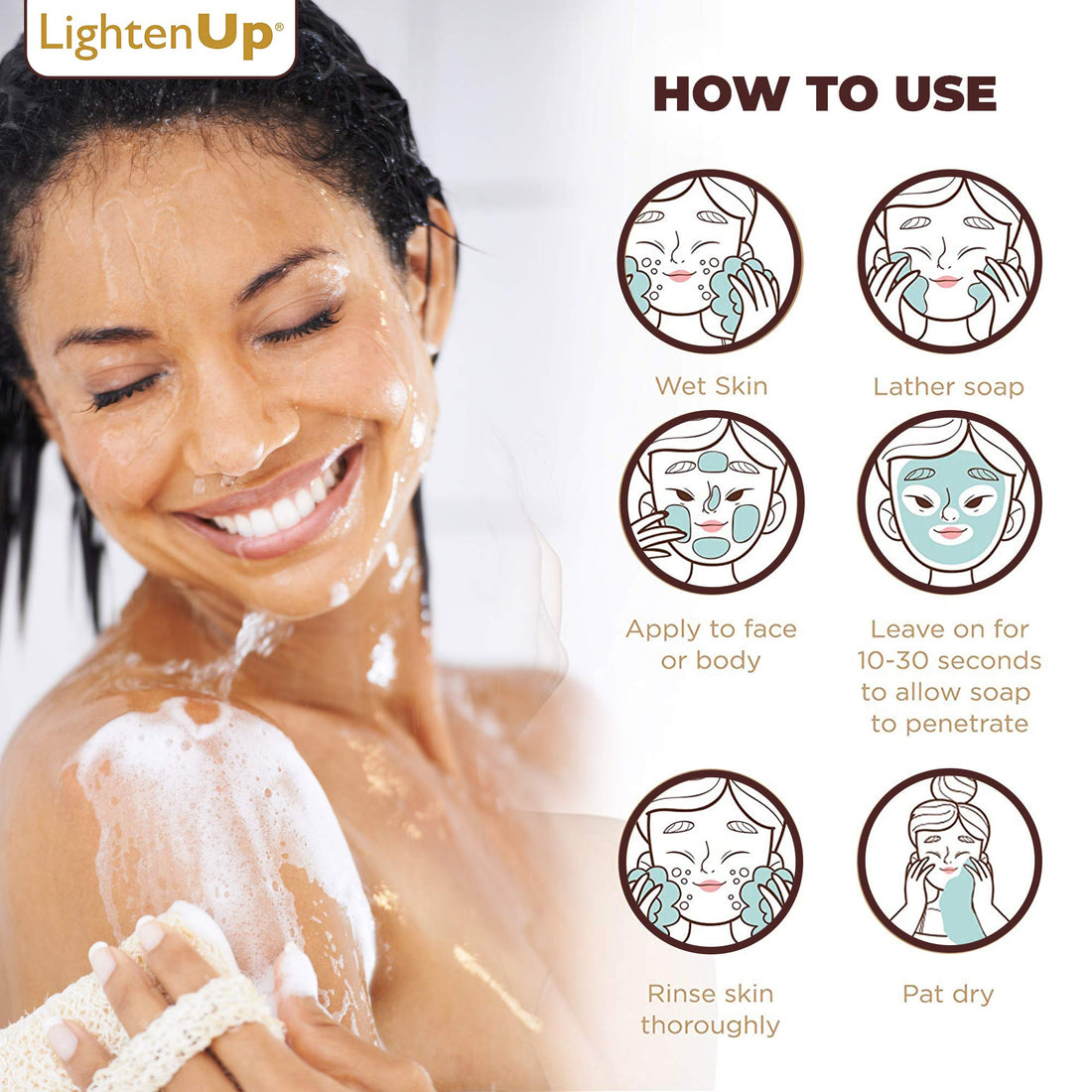 LightenUp Exfoliating Lightening Brightening Soap 200g