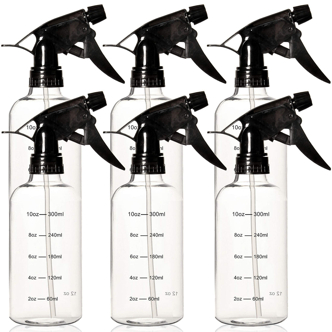 Youngever 6 Pack Empty Plastic Spray Bottles, Spray Bottles for Hair and Cleaning Solutions (12 Ounce)