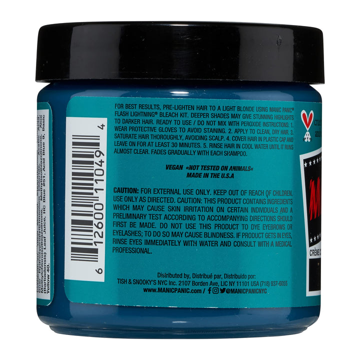 Manic Panic Siren's Song Blue Color Cream (3-Pack) Classic High Voltage - Semi-Permanent Hair Dye - Vivid, Blue Shade - For Dark, Light Hair – Vegan, PPD & Ammonia-Free - Ready-to-Use, No-Mix Coloring