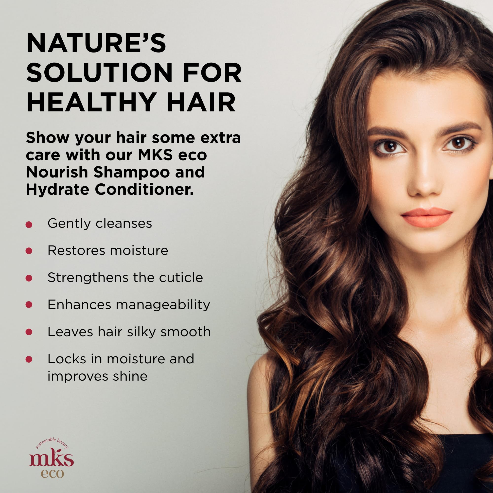 MKS eco Nourish Shampoo, Original Scent (10 fl oz) + MKS eco Hydrate Conditioner, Original Scent (10 fl oz) - Moroccan Argan Oil, Hemp Seed Oil - Vegan, Cruelty Free