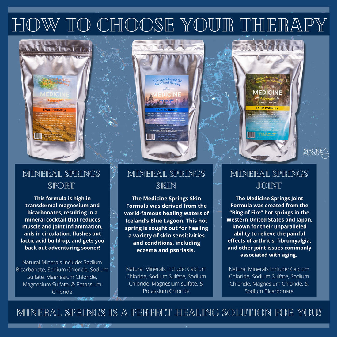 Medicine Springs hot tub Mineral Therapy Dead sea Minerals hot Spring Soaking Collection for Healing Turn Your hot tub into a Soaking Mineral Spring -Skin Formula Treats 400 Gallons (Hot Tub)