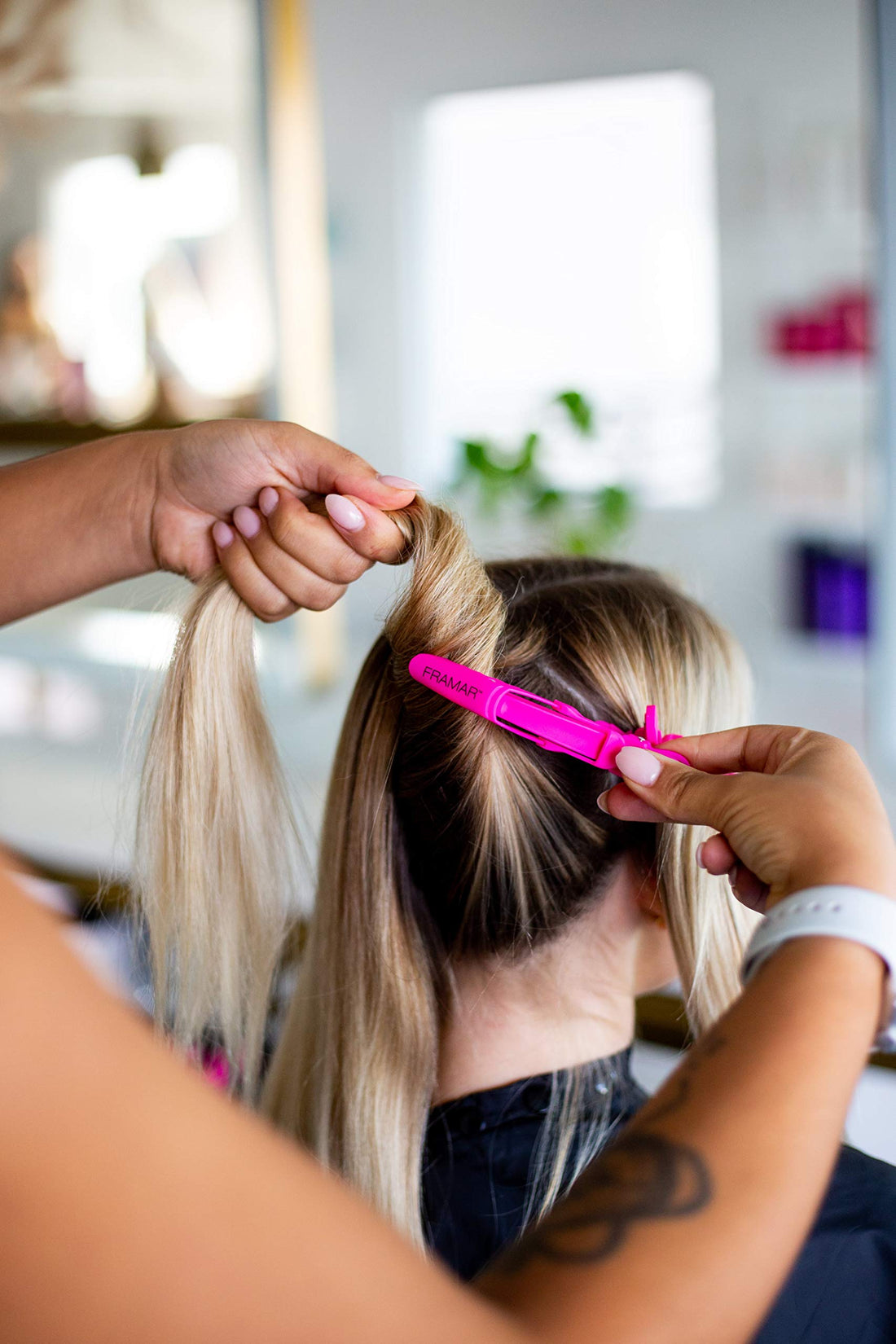 Framar Rubberized Jaw Clips Pink - 4 Pack