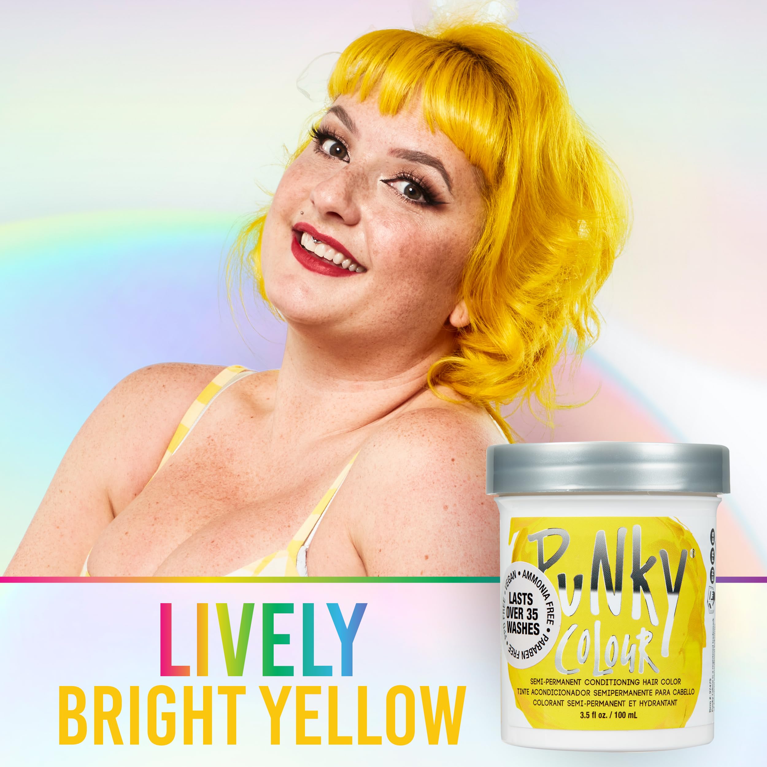 Punky Jerome Russell Semi Permanent Hair Color Conditioning, 100ml - Bright Yellow (Pack of 1)