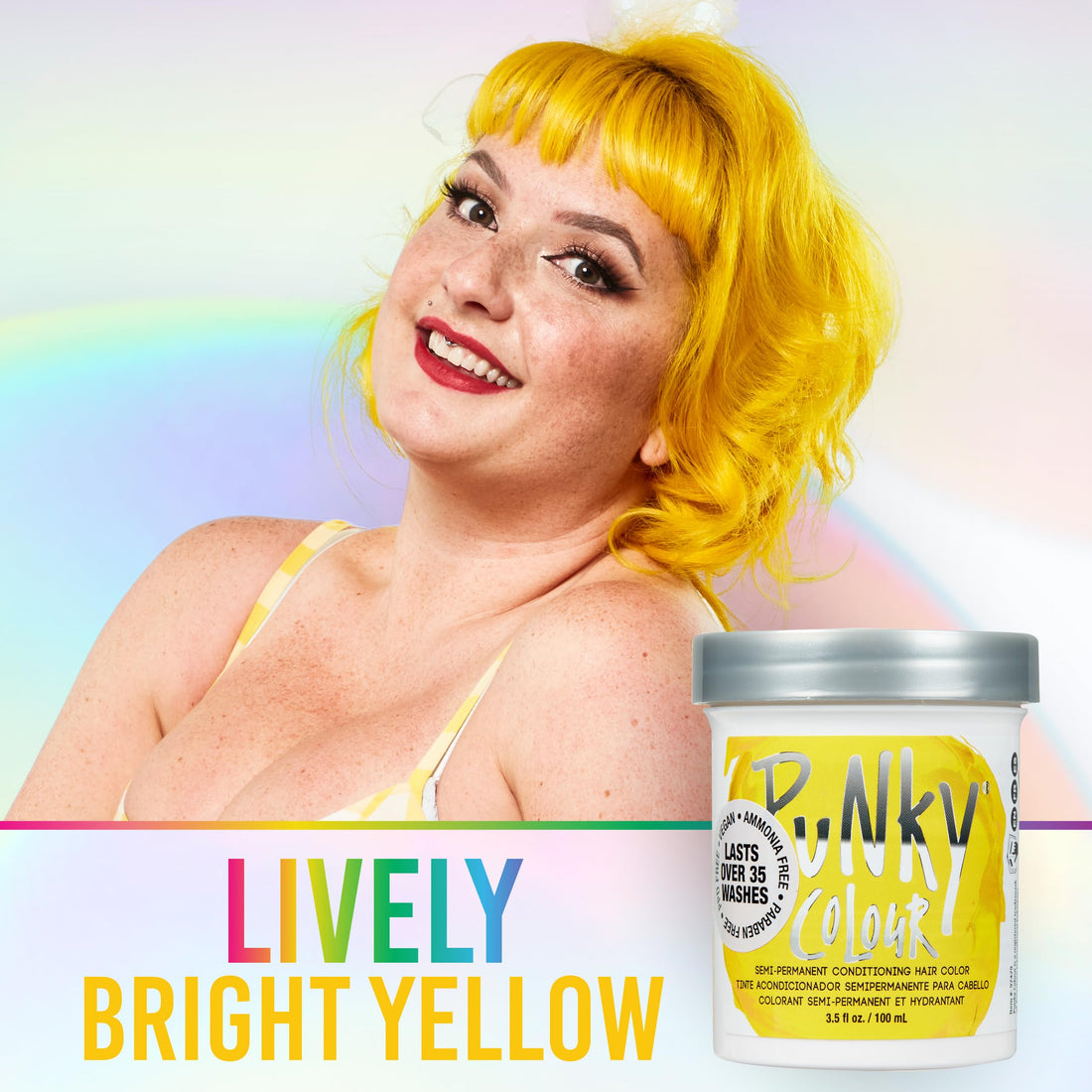 Punky Jerome Russell Semi Permanent Hair Color Conditioning, 100ml - Bright Yellow (Pack of 1)