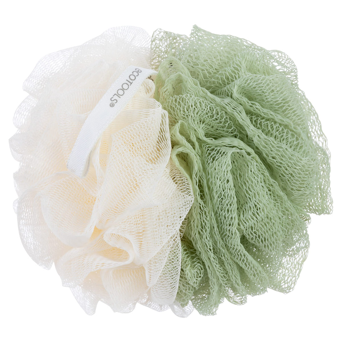 EcoTools Green 2-in-1 EcoPouf, Dual-Sided Shower Loofah Exfoliates & Cleanses Skin, Made of Recycled Netting, Removes Dead Skin, Eco-Friendly Bath Accessory, Cruelty-Free, 6 Count (60g)