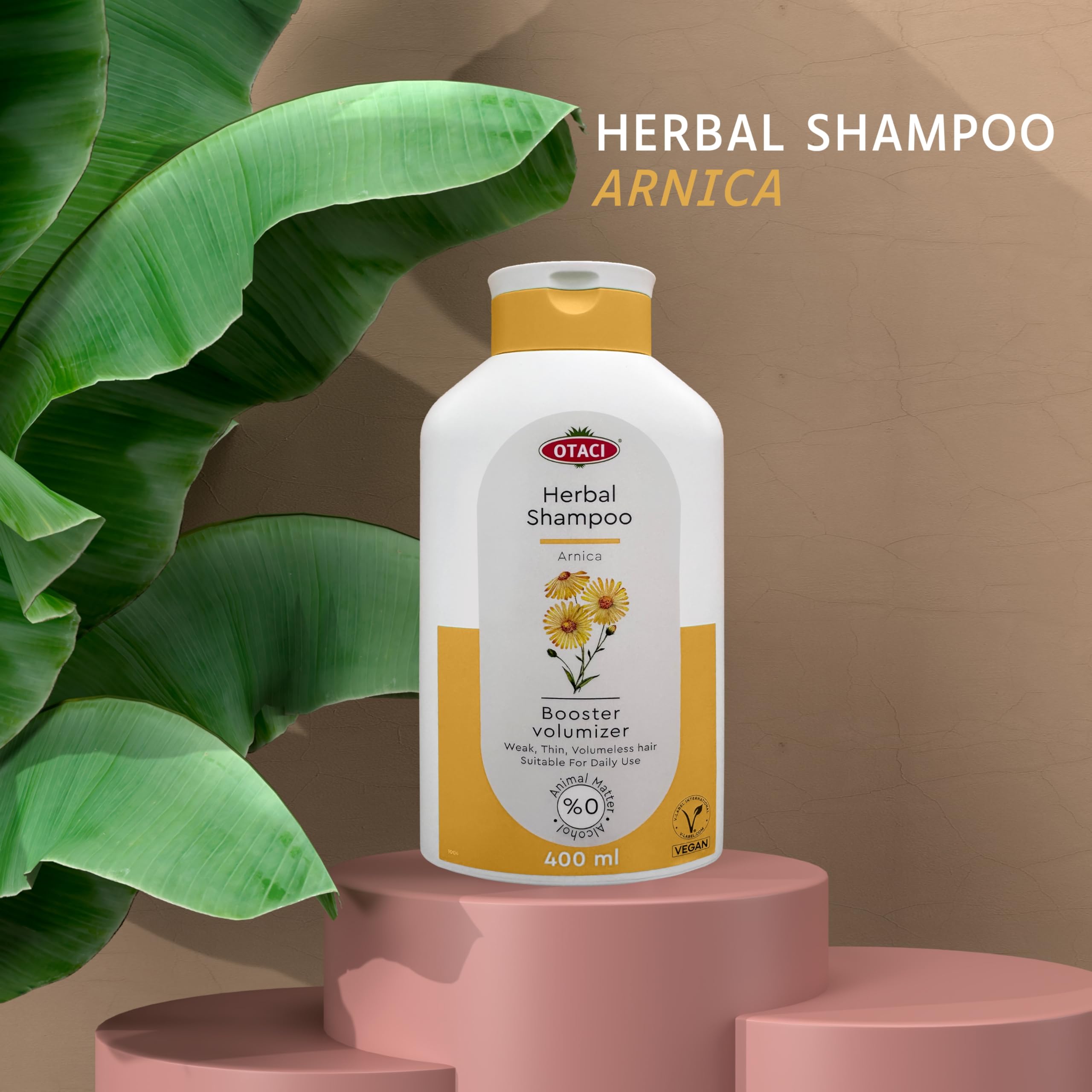 OTACI Herbal Strengthening and Volumizing Shampoo with Arnica, Everyday Use For Weak, Fine, and Flat Hair, Horsetail, Ginseng, Provitamin B5, No Paraben, No Silicon, No Alcohol 13.5 Fl Oz