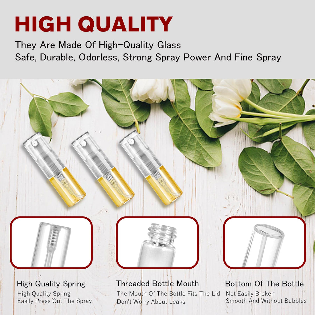 Csdtylh 2Ml: Mini Spray Bottle 2Ml, Refillable Glass Spray Bottle, Glass Bottle Atomizer, Perfume Mouthwash Atomizer For Cleaning 2Ml Refillable Container For Cleaning, Travel, Essential