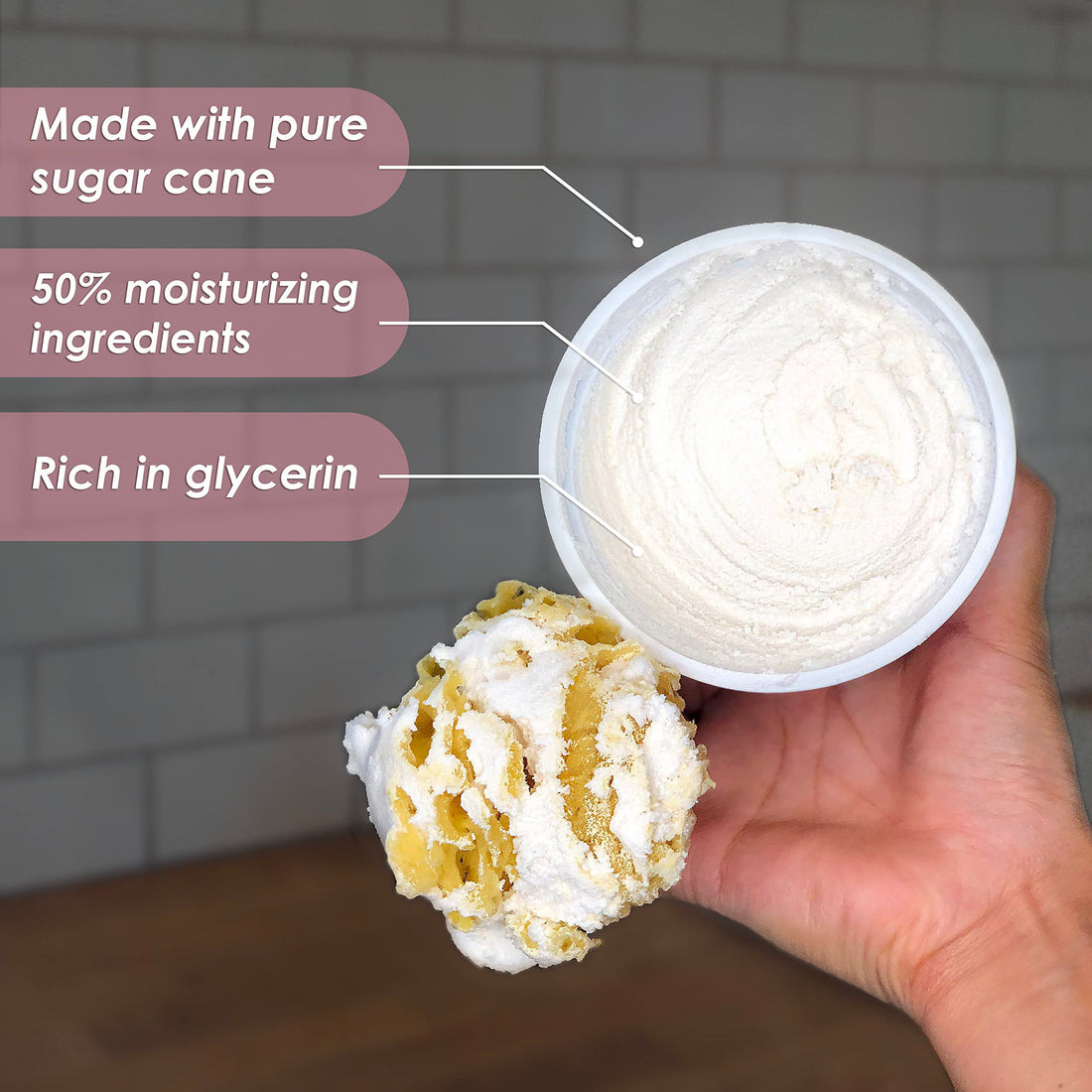 Primal Elements Sugar Scrub, Exfoliating Sugar Whip, Body Cleanser & Moisturizer, Rose All Day, 10 oz Package