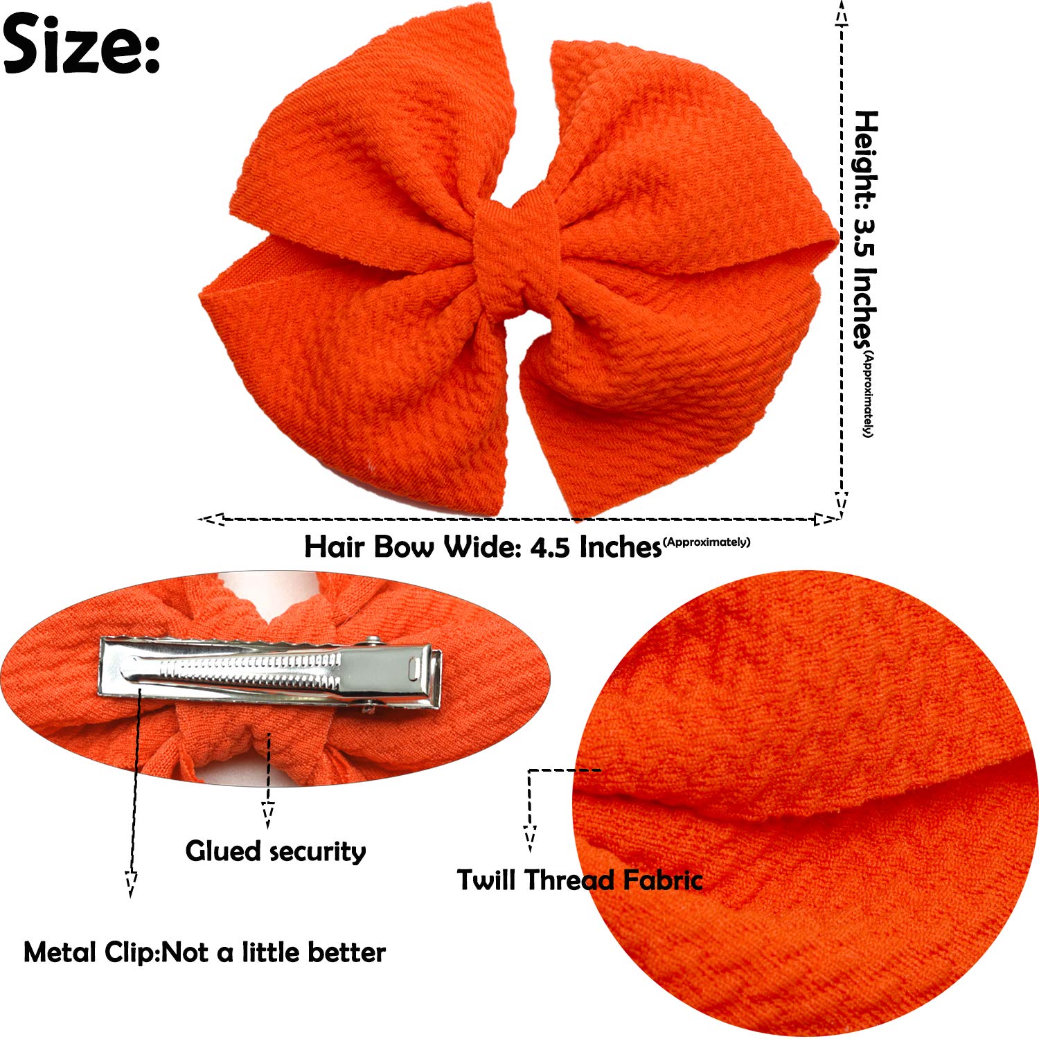 CÉLLOT 40 Pieces 4 Hair Bows Alligator Hair Clips for Baby Girls Toddlers Children Photographic Hair Accessories (20 Colors in Pairs)