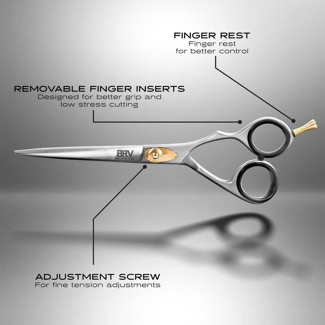 BRV MEN Hair Cutting Shears/Scissors | 100% Stainless Steel | 6.5 Inches | Professional Haircut & Styling Scissors | Shears For Barbers & Personal Use | Super Sharp Razor Edge Scissor | Fi