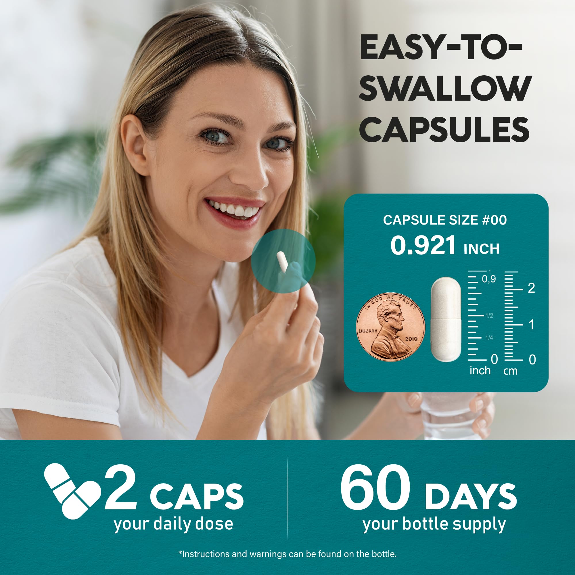 GABA L-Theanine 900 mg - Made in USA - Magnesium | Vitamin B6 - Calm, Sleep, Relaxation & Mood Support - 750 mg Gamma AminoButyric Acid, 150 mg L-Theanine - Non-Habit Forming, Vegan - 120 Capsules