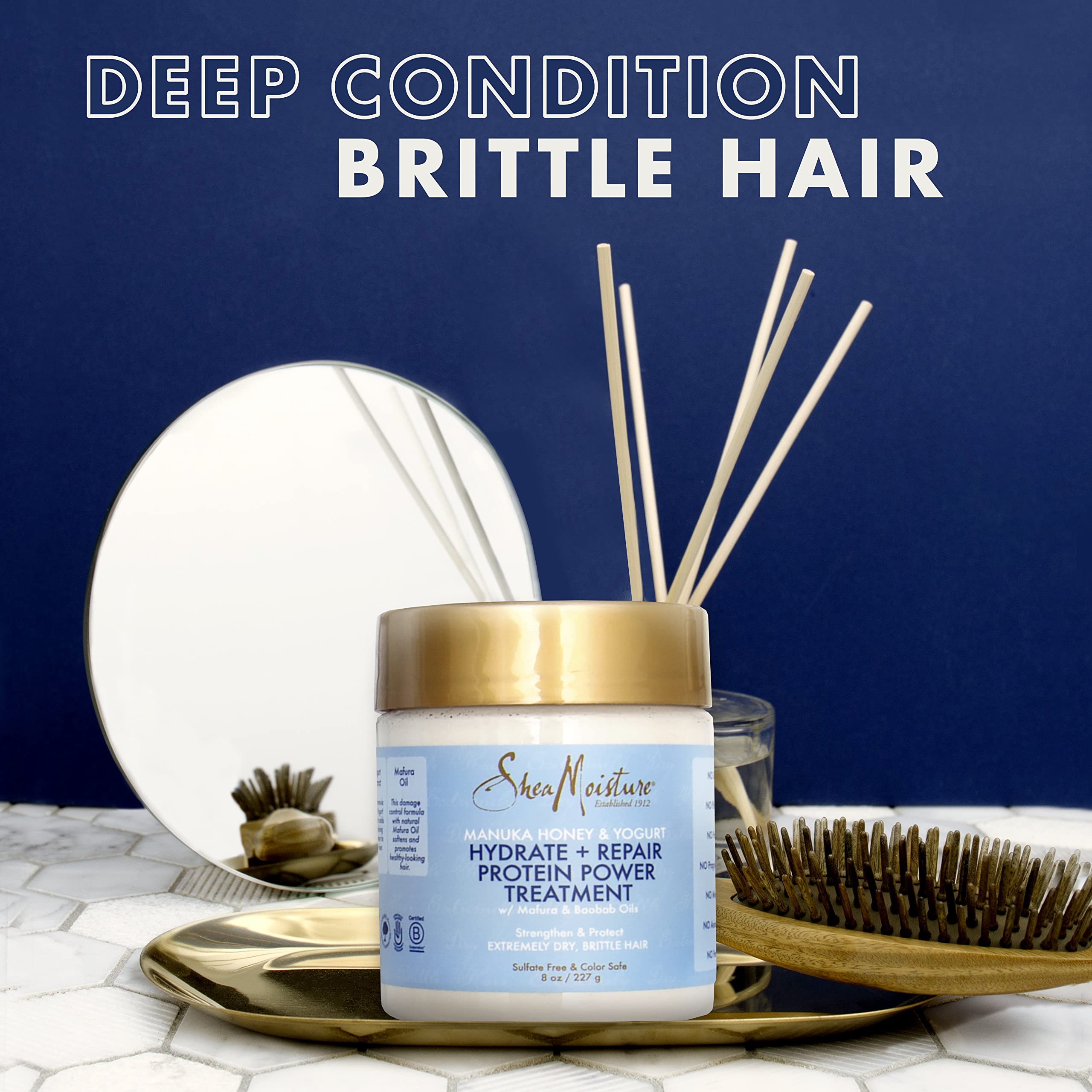 SheaMoisture Manuka Honey & Yogurt Hydrate+Repair Shampoo - Sulfate, Paraben, Silicone Free, Moisturizing Shampoo for Damaged Hair, 1.329 kg