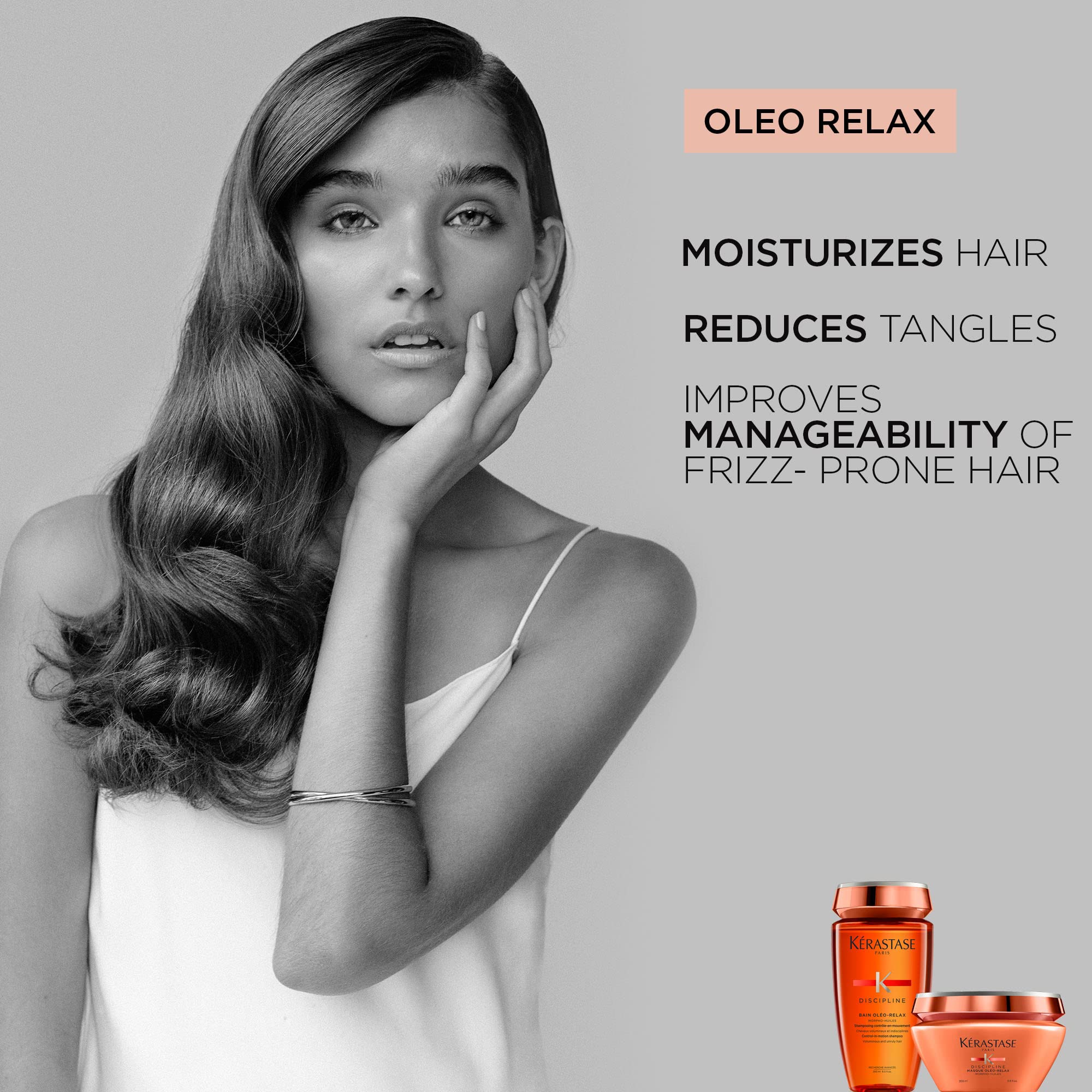 KÉRASTASE Discipline Oleo-Relax Shampoo, Oil-infused Anti-Frizz Shampoo, Moisturizes and Protects Hair, Reduces Tangling with Shorea butter and Coconut Oil for All Hair Types, 8.5 Fl Oz