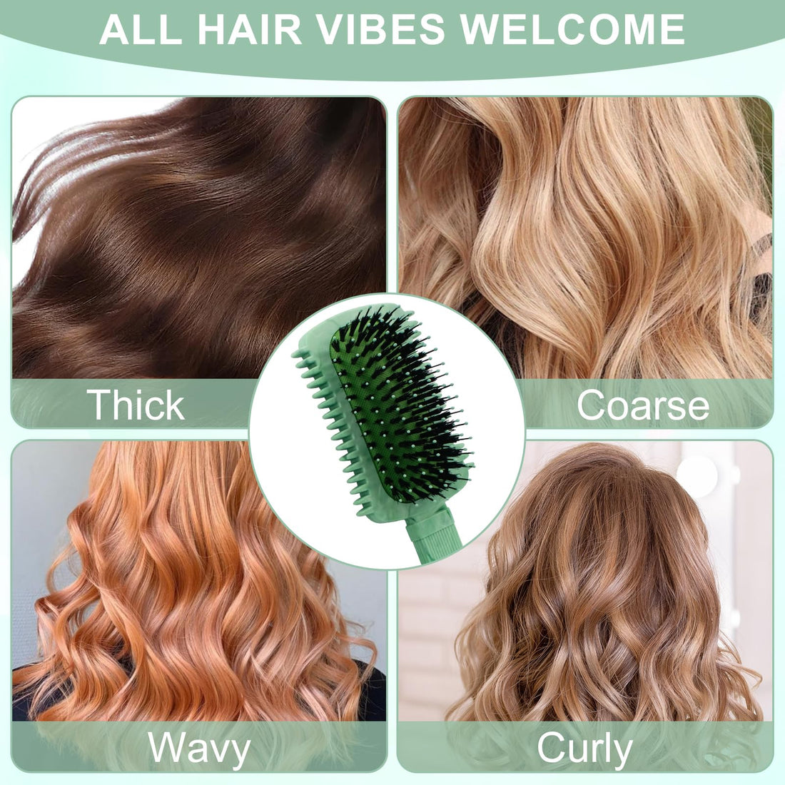 Curly Hair Brush Defining, Volume Curl Defining Brush for Effortlessly Detangling Shaping and Styling Women's Curls, Reduce Pulling (Marble Green)