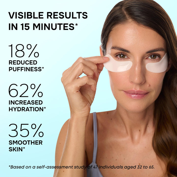 Under Eye Patches for Puffy Eyes and Dark Circles - Cooling Eye Masks for Women & Men with Collagen, Hyaluronic Acid & Retinol - Depuffing Undereye Mask Patches - Parches Para Ojeras - 15 Pairs