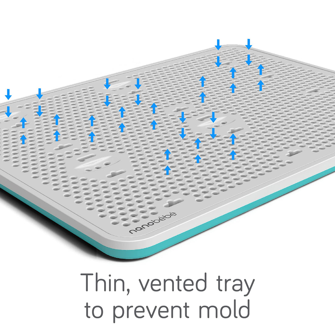 Nanobebe Slim Drying Rack – Adjustable Baby Bottle Drying Mat with Built in Drainer & 8 Moveable Pegs – Easily Dry & Store Breastfeeding Essentials Anywhere with Travel Bottle Drying Rack