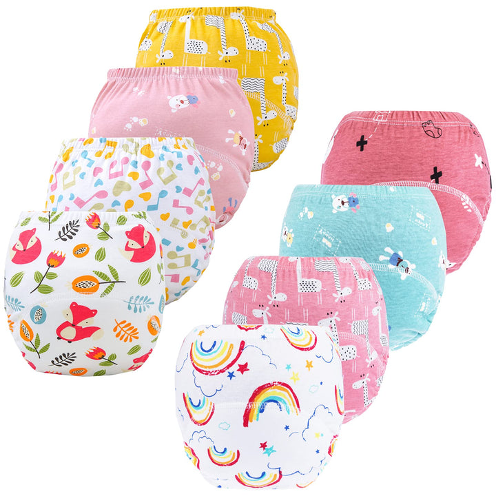 Potty Training Underwear for Boys Girls, Learning Designs Training Pants (8 Packs, 2-4T, Red)