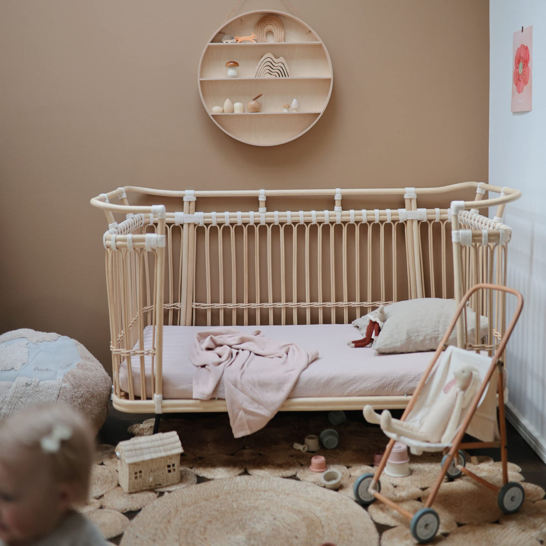 mushie Extra Soft Muslin Fitted Crib Sheet | 192 Thread Count | 28x 52 (Blush)