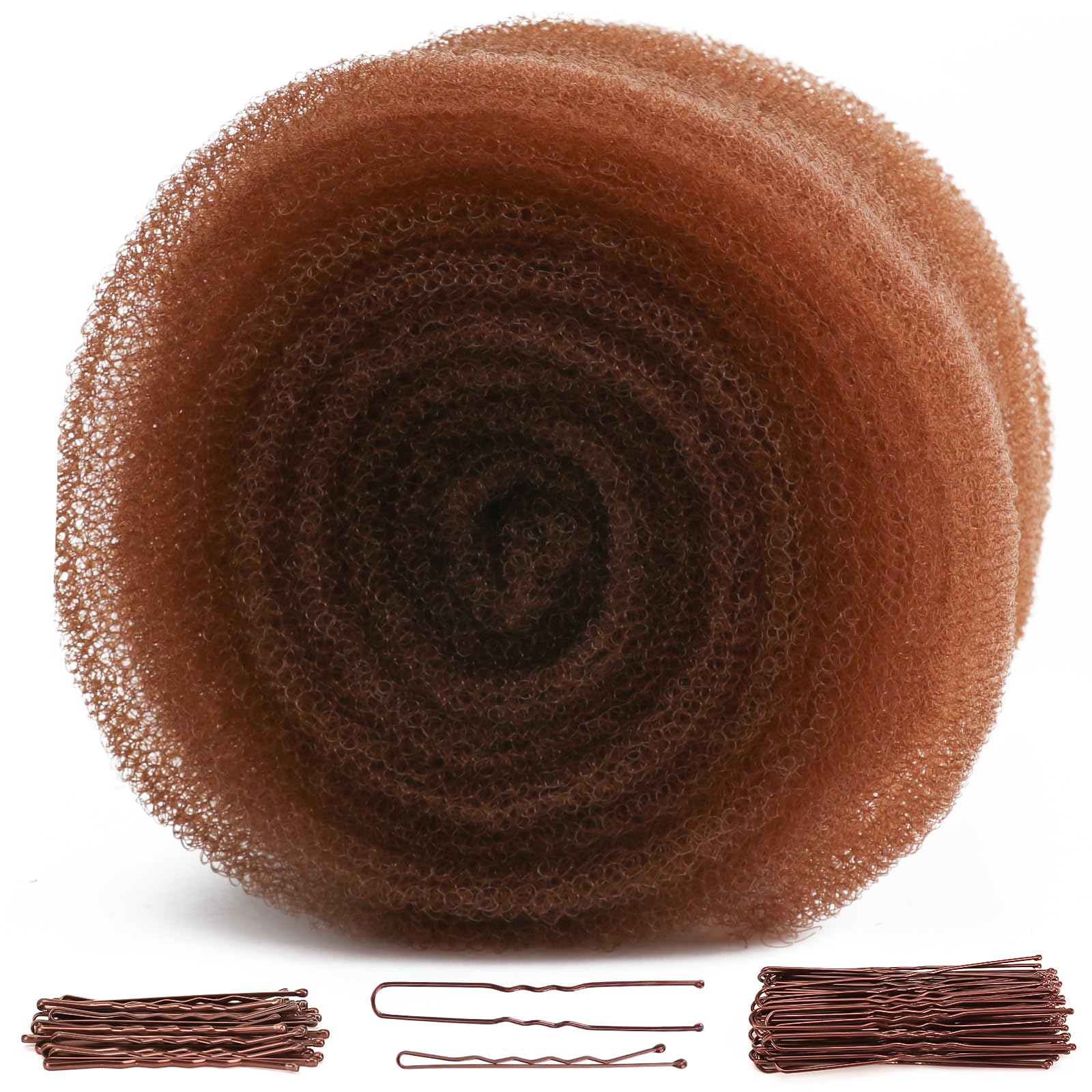 YGQQOY Updo Hair Filler, Padding, Sponge, Donuts, Volume Bumps It Tool and Hairpins, Light Brown