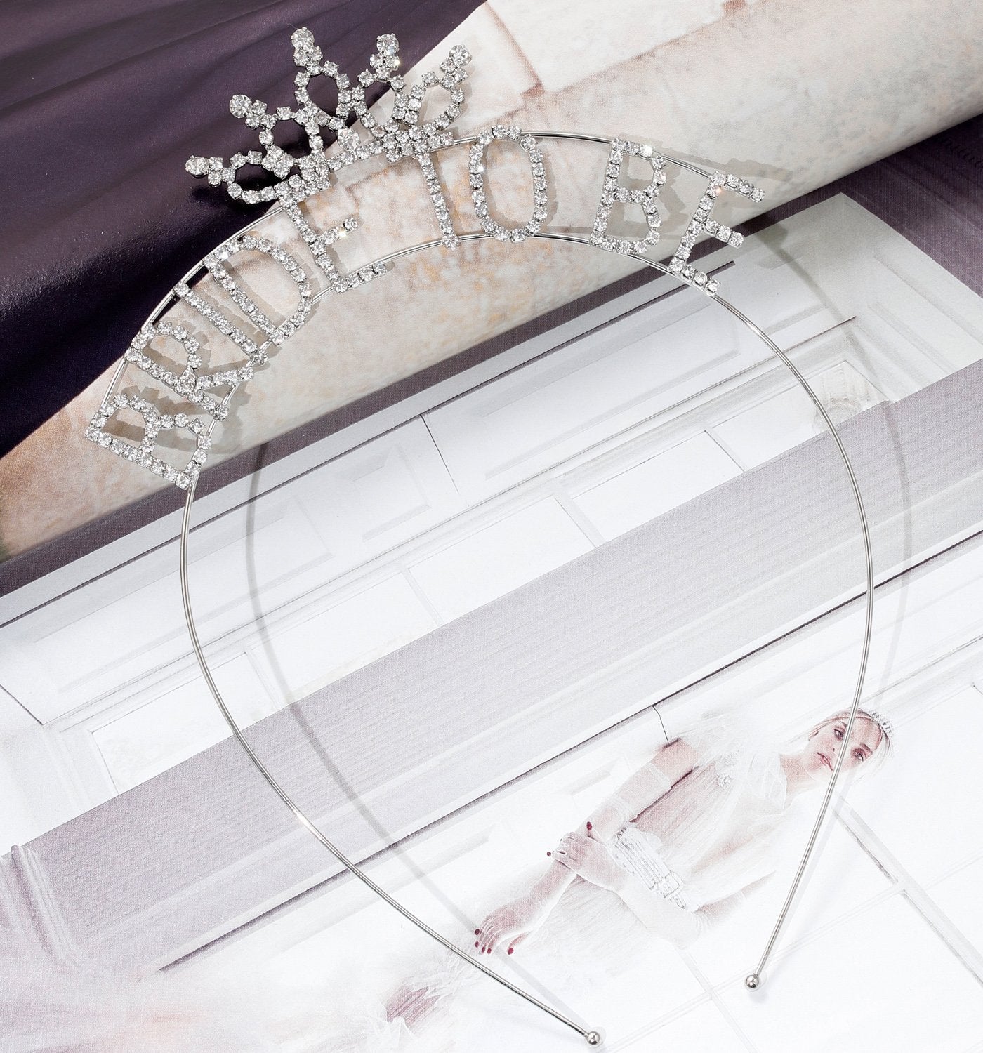 DAXI Bride To Be Crown-S: Glittering Bridal Tiaras Bride To Be Tiaras Rhinestone Bridal Shower Headbands Bachelorette Party Crowns Bridal Accessories Wedding Favors (Silver)