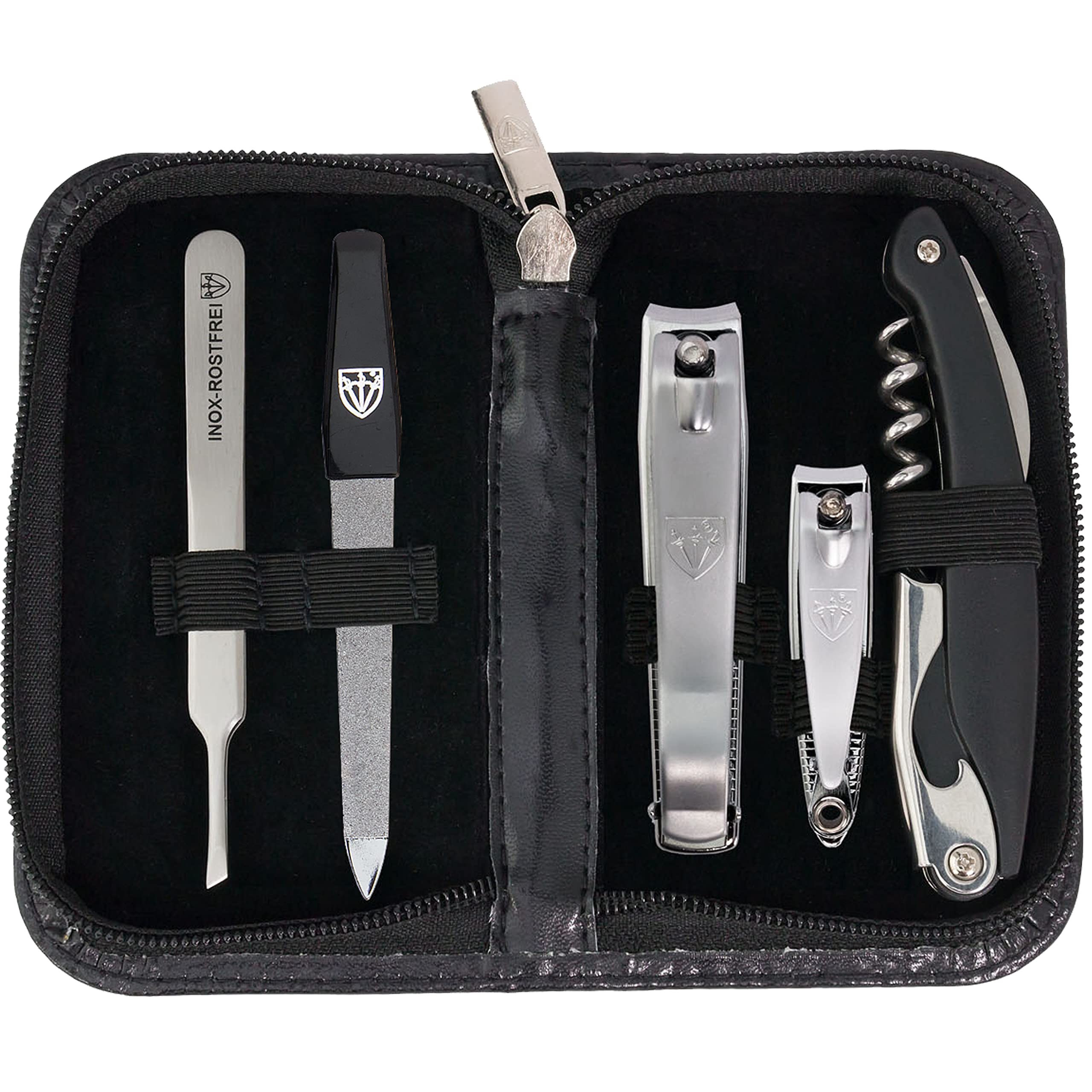 Three Swords Exclusive 5 Piece Manicure Pedicure Grooming Nail Care Set / Kit / Case Basic Standard Quality (000804)
