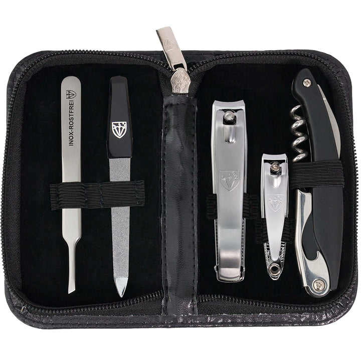 Three Swords Exclusive 5 Piece Manicure Pedicure Grooming Nail Care Set / Kit / Case Basic Standard Quality (000804)