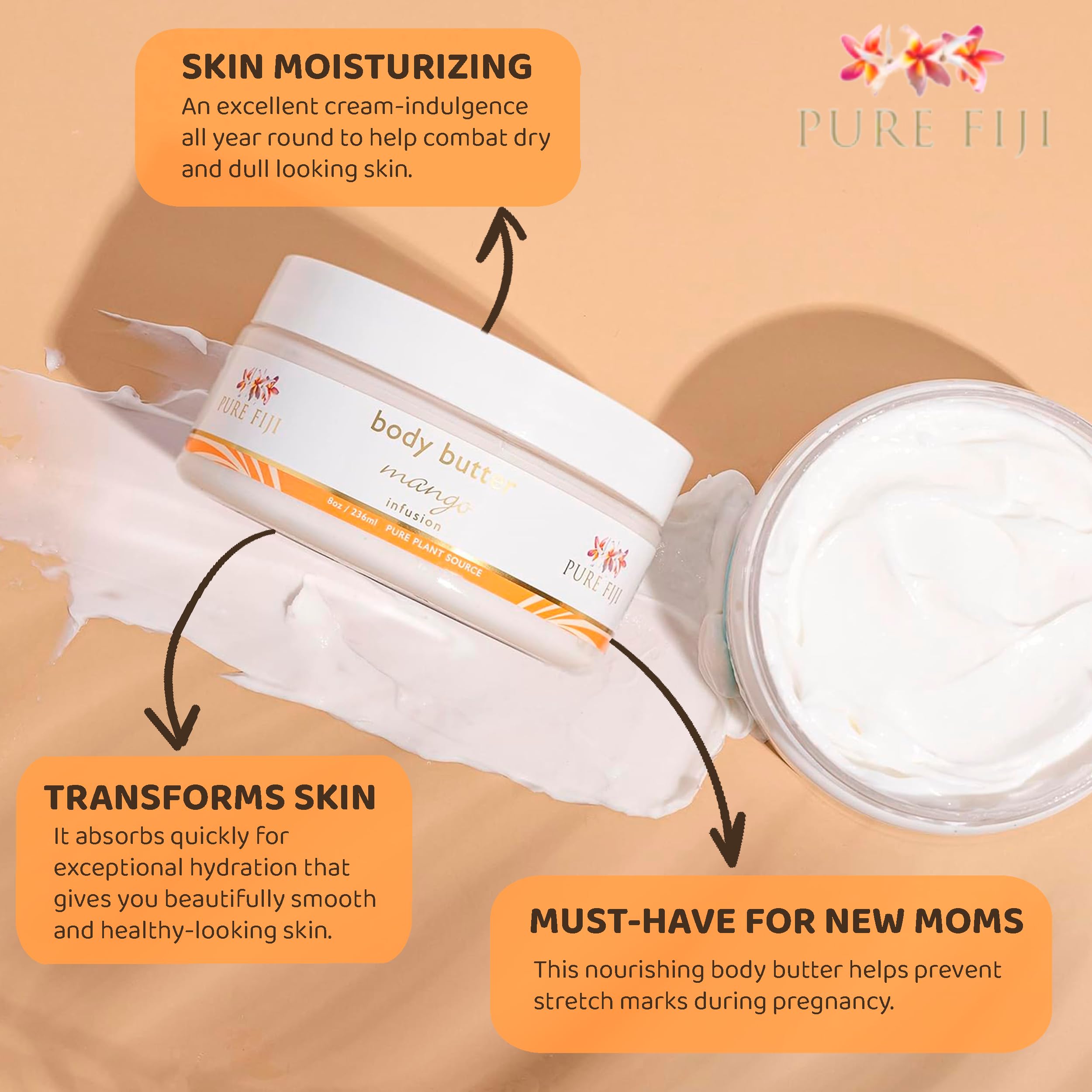 Pure Fiji Pure Fiji Body Butter - Mango 8 fl oz - 8 fl oz