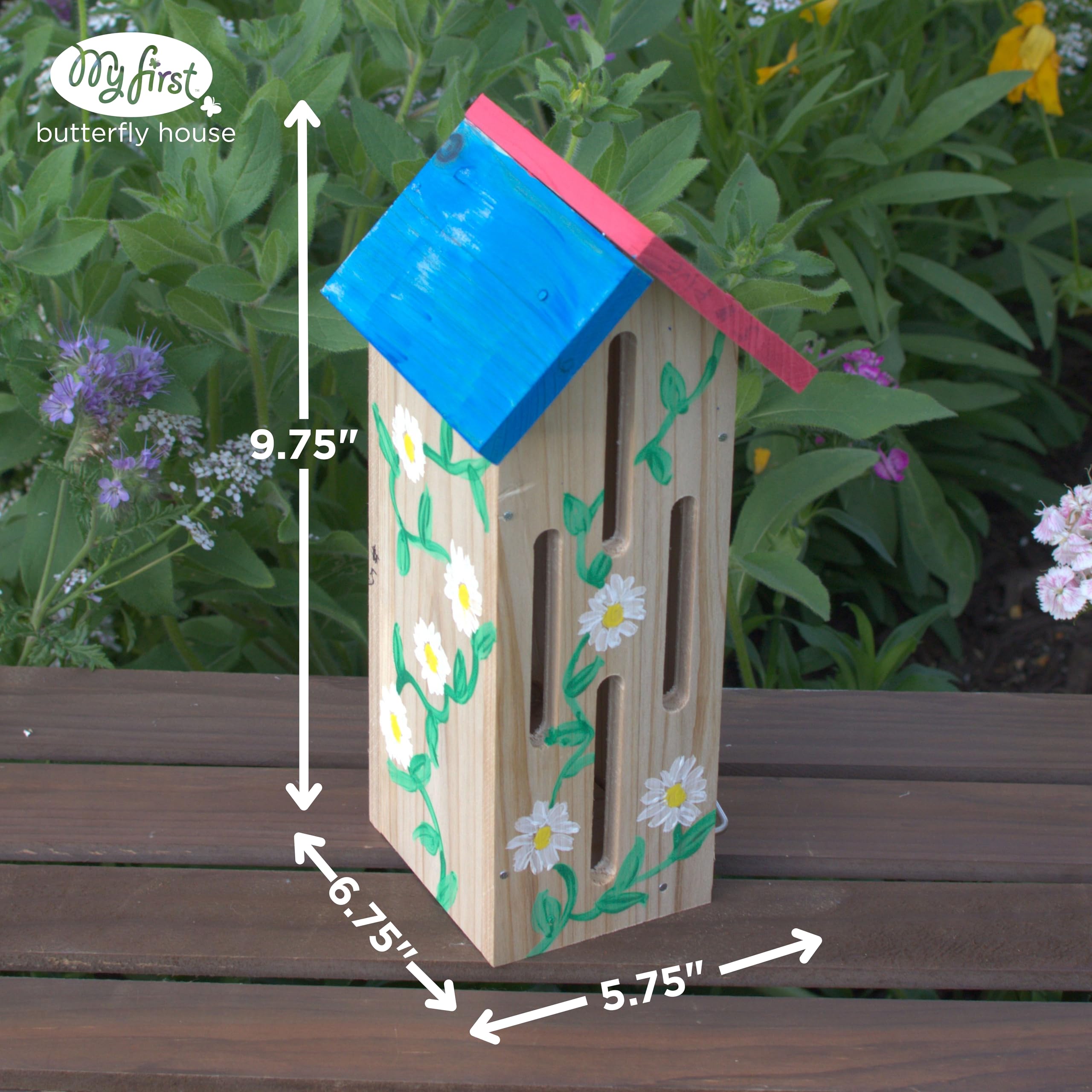 Nature's Way My First Butterfly House DIY Art Craft Kit - Creative Wooden Building & Painting STEM Gift for Kids and Adults