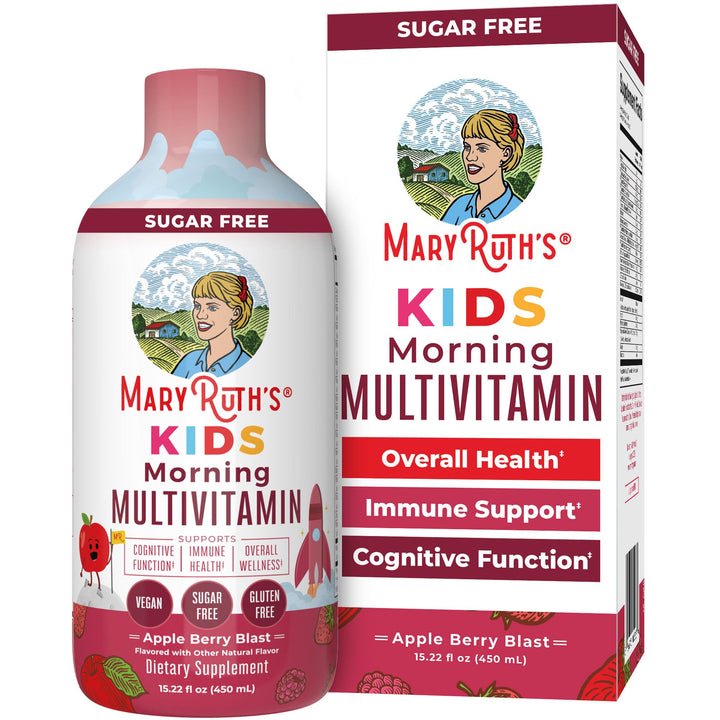 MaryRuth Organics Kids Liquid Morning Multivitamin | Immune Support | Vitamin C & D | Kids Vitamins Multivitamin | Vegan | 30-180 Servings | 15.22 fl oz