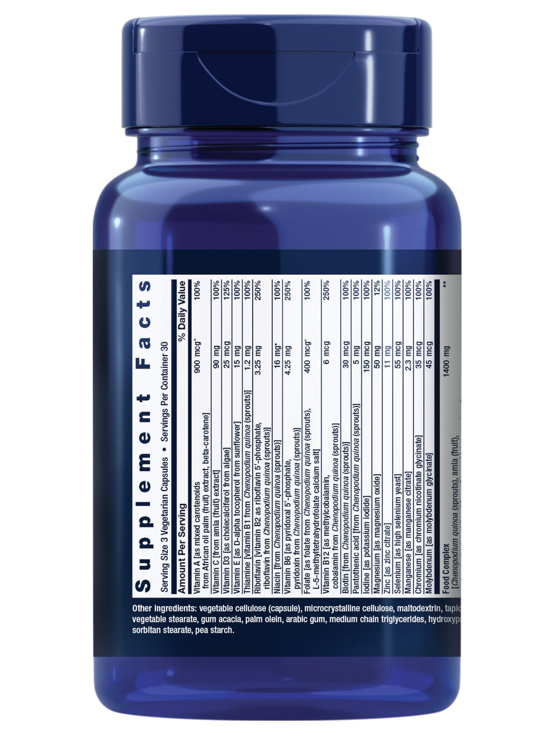 Life Extension Plant-Based Multivitamin – Plant Derived Vitamins and Minerals Supplement for General Health - Nutrients from Fruits & Veggies - Gluten-Free, Non-GMO, Vegetarian – 90 Capsules