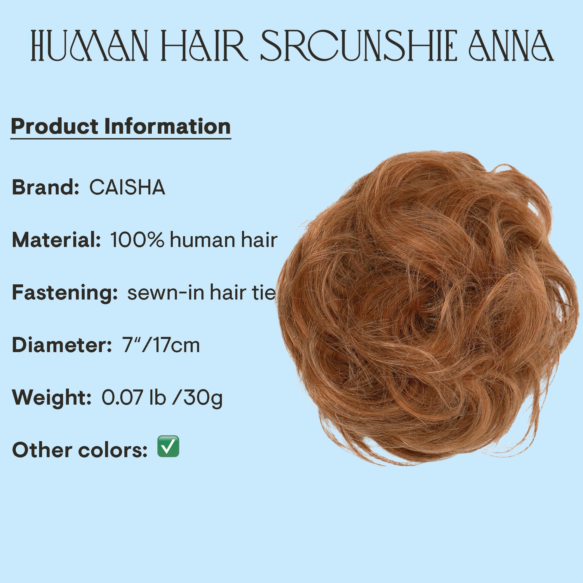 medium brown 30 H312 : PRETTYSHOP 100% Human Hair Scrunchy Scrunchie Bun Up Do Hair Piece Hair Ribbon Ponytail Extensions Wavy Curly or Messy Div. colours (medium brown 30 H312)