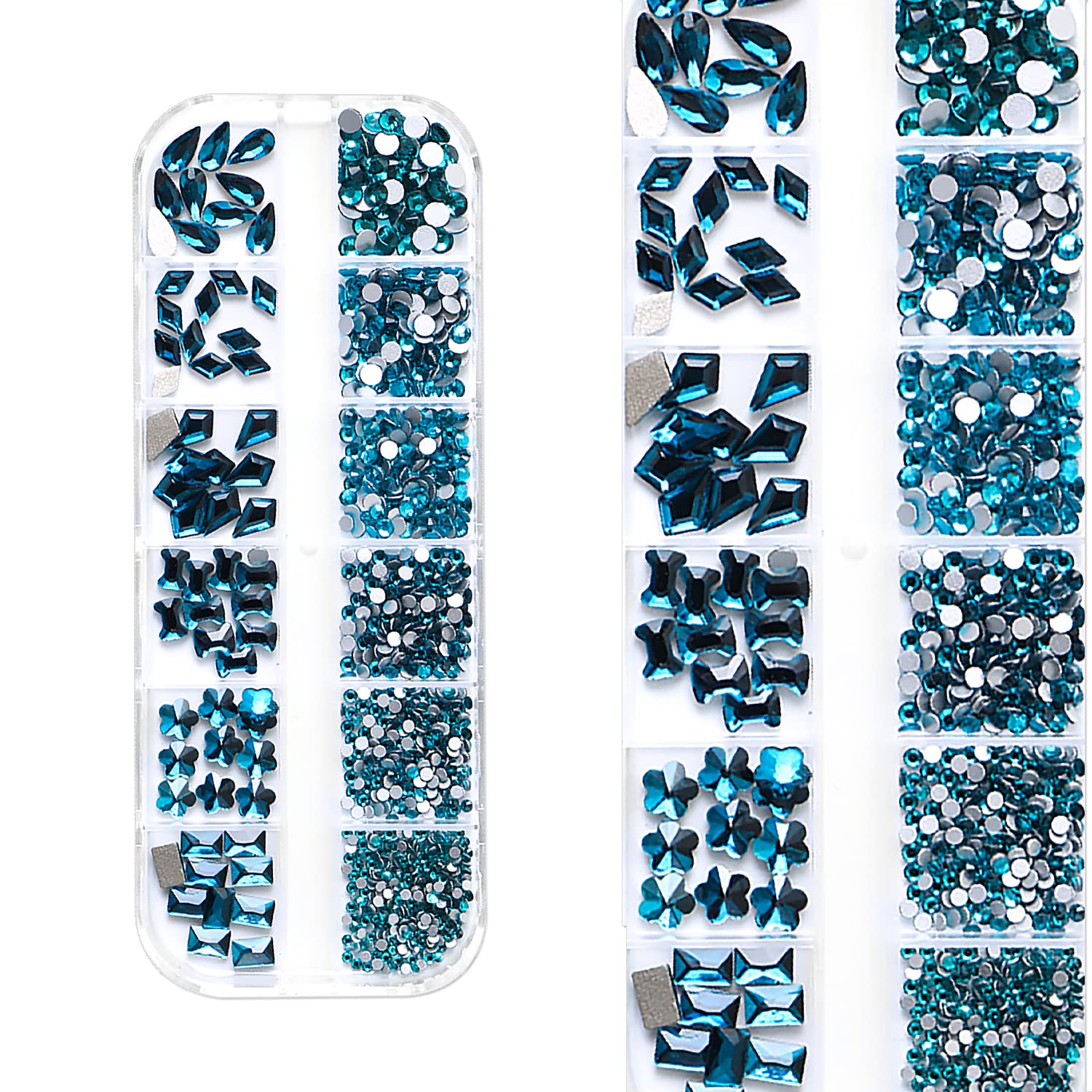 WOKOTO 2 Box Flat Back Indicolite And Red Nail Rhinestones And Crystals Stones For Nails Crafts With Picker Pencil Red Rhinestones For Makeup Face Gems Red Indicolite Crystals Flatback Rhinestones