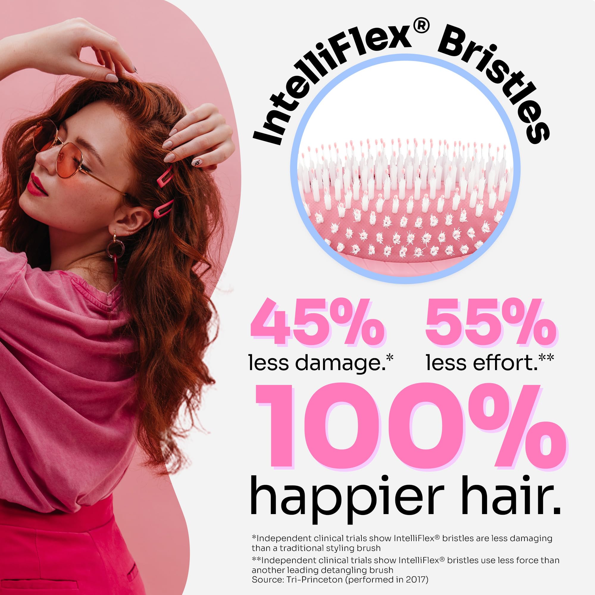 Wet Brush Hair Brush Go Green Treatment & Shine, Eco-Friendly, biogradable, Shine-boosting bursh With Soft Bristles, Minimizes Pain, Removes knots (Watermelon Oil)