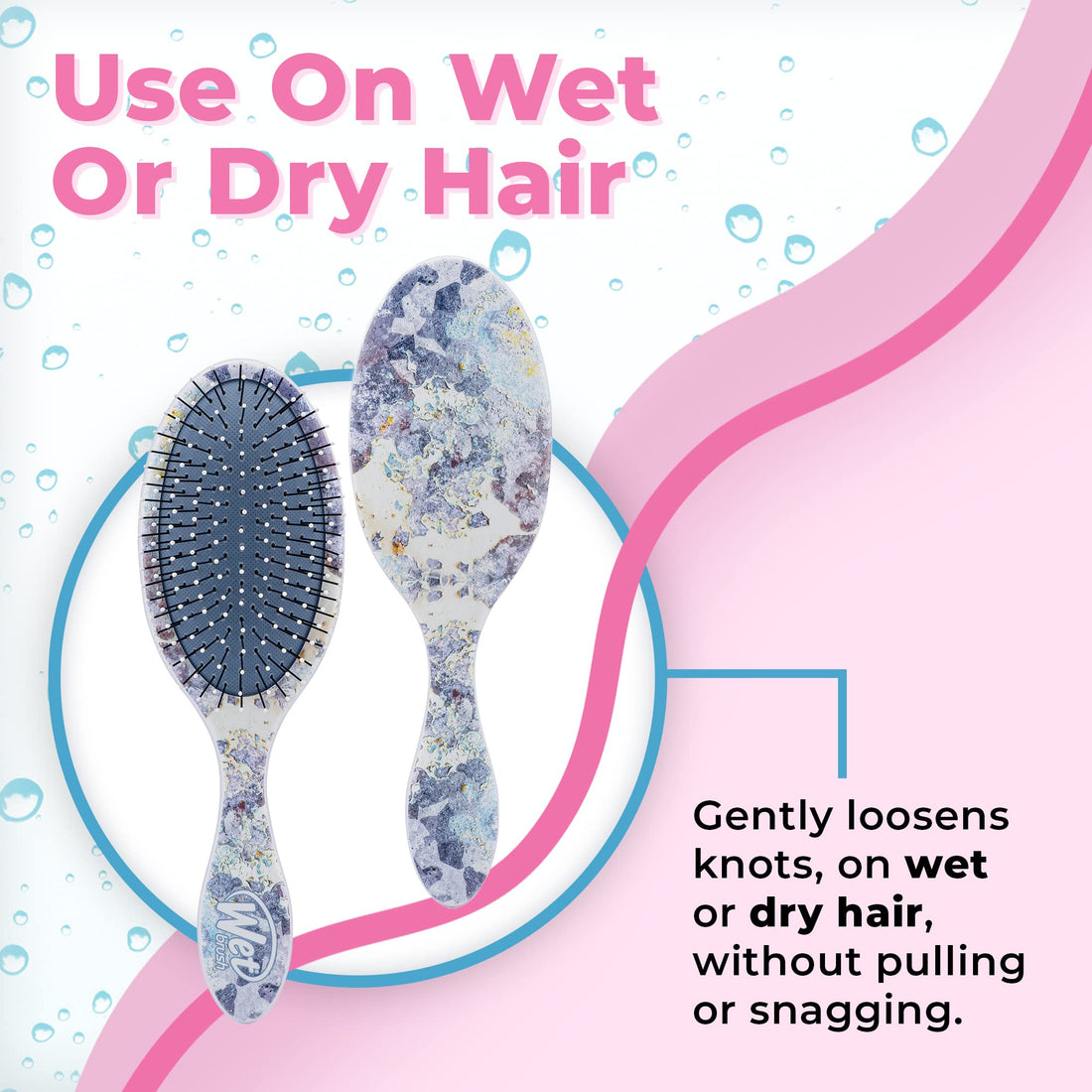 Wet Brush Original Detangling Brush - Abstract Mineral Purple Cloud - All Hair Types - Ultra-Soft IntelliFlex Detangler Bristles Glide Through Tangles with Ease - Pain-Free Comb for Men & Women