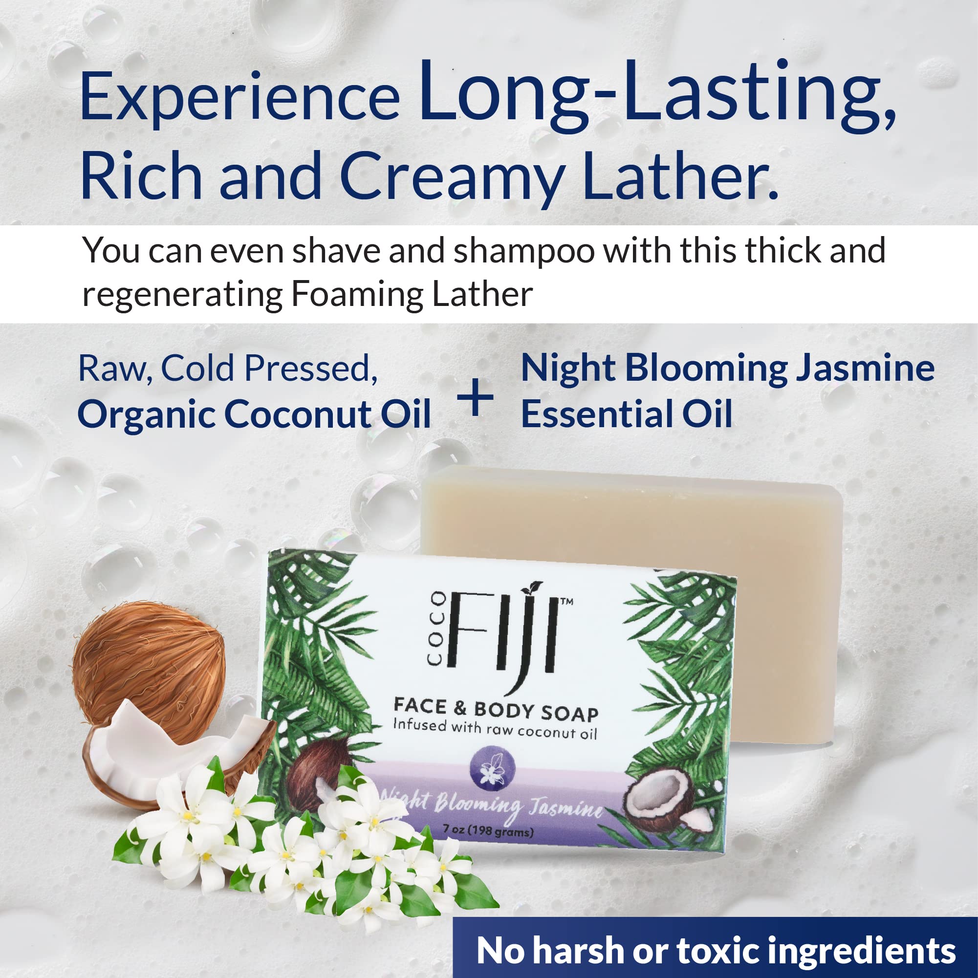 Organic Bar Soap, Night Blooming Jasmine 7 Oz by Organic Fiji