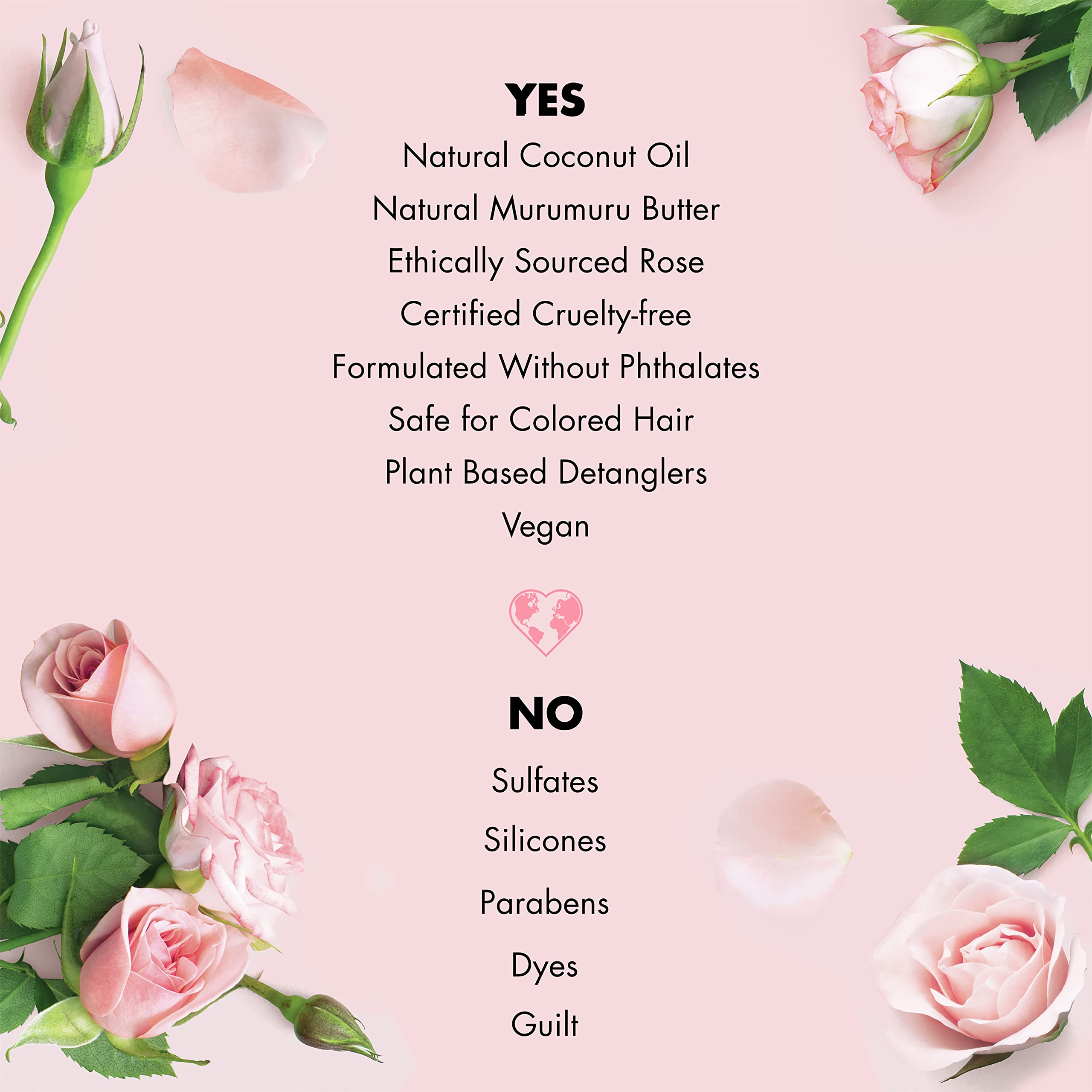 Love Beauty and Planet Blooming Color Sulfate-Free Shampoo Murumuru Butter & Rose, for Color Treated Hair Vegan, Paraben-free, Silicone-free, Cruelty-free 32.3 oz