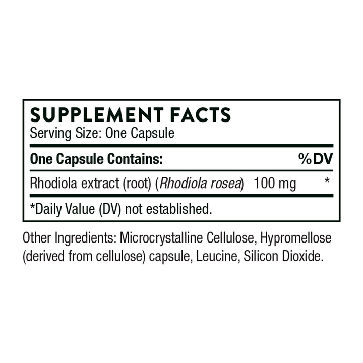 THORNE Rhodiola - Botanical Supplement for Stress Relief - Enhances Sleep, and Mental Focus - 60 Capsules