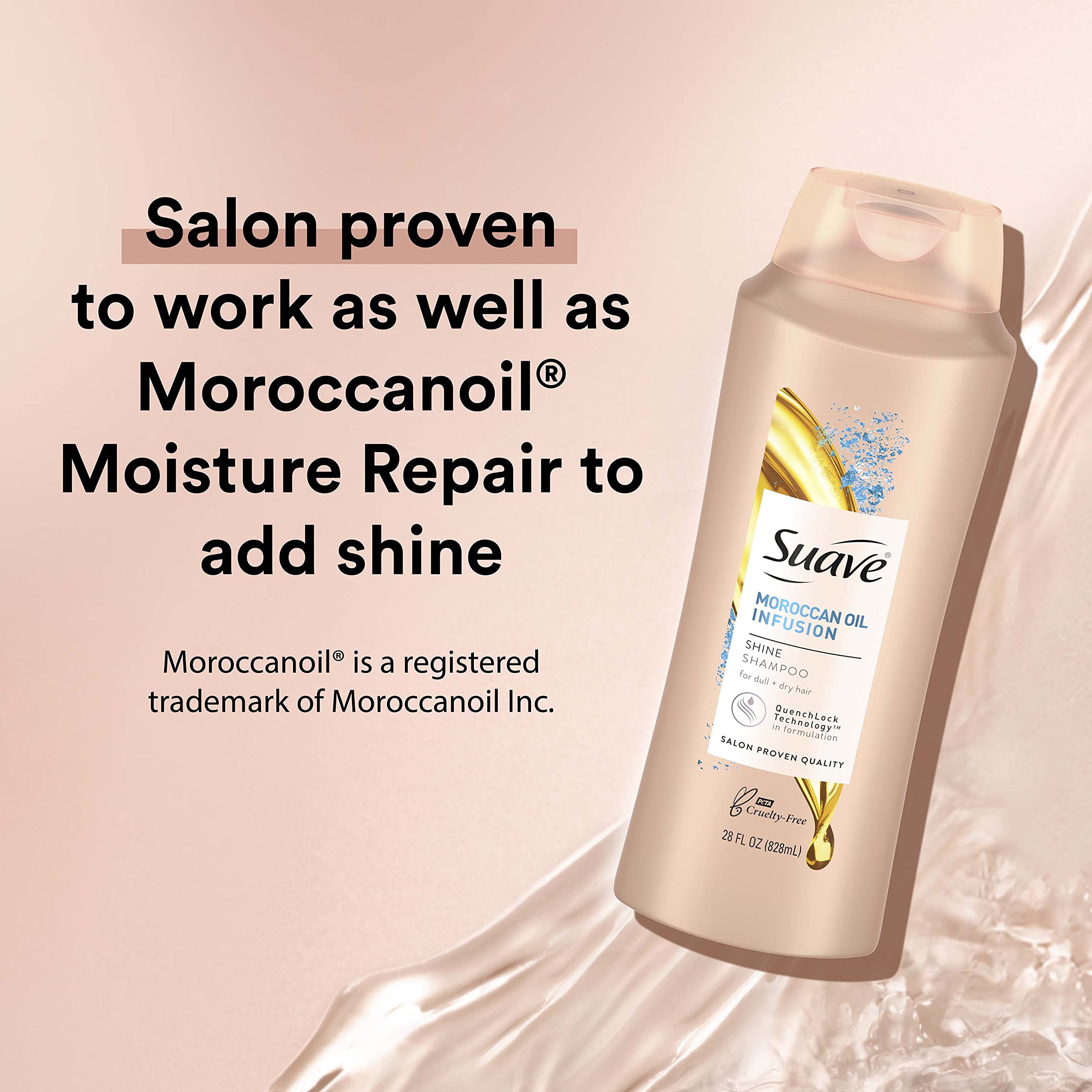 Suave Professionals Shine Shampoo, Moroccan Infusion 28 oz, Pack of 4