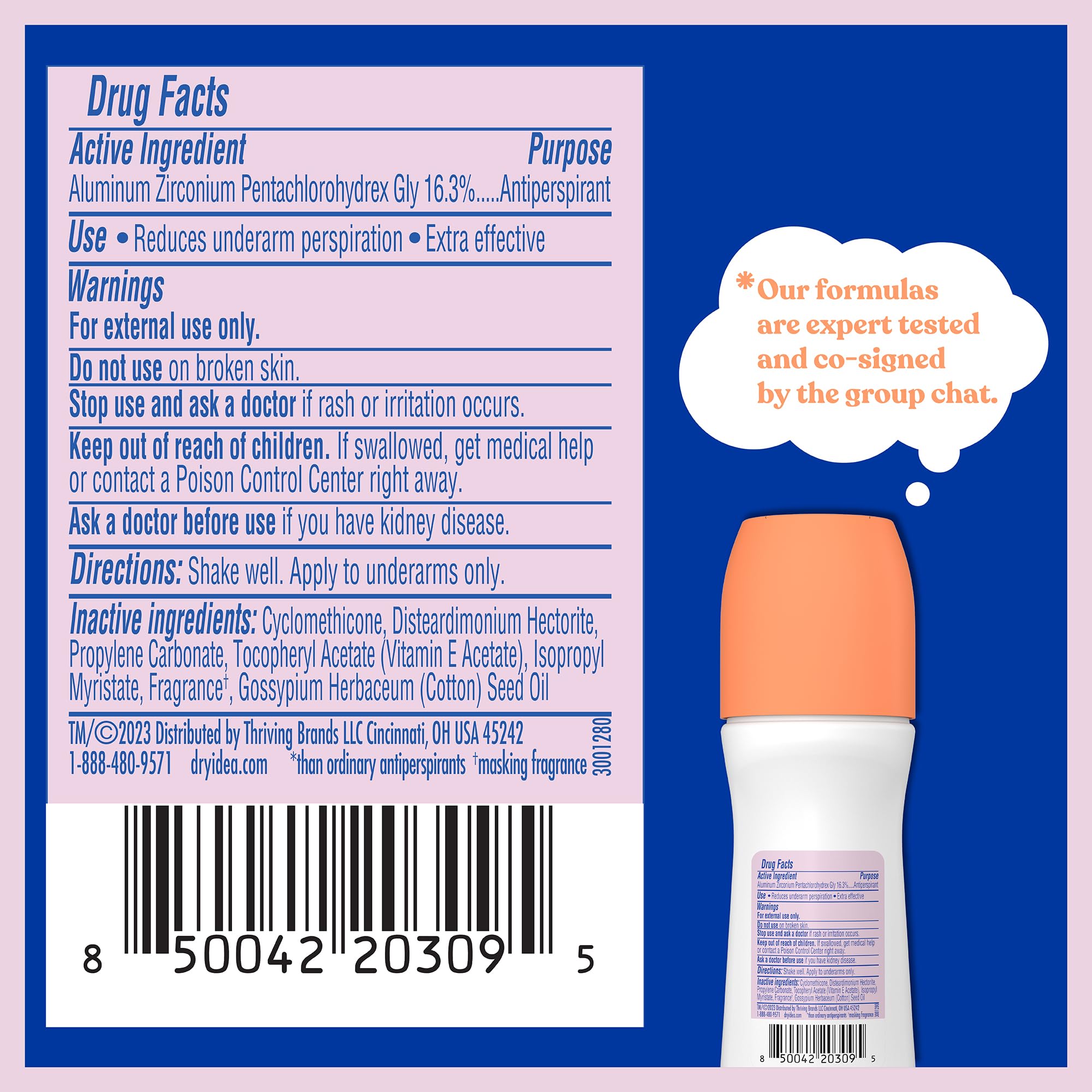 Dry Idea Advanced Dry Anti-Perspirant Deodorant Roll-On Unscented [2-pack] (Pack of 2)