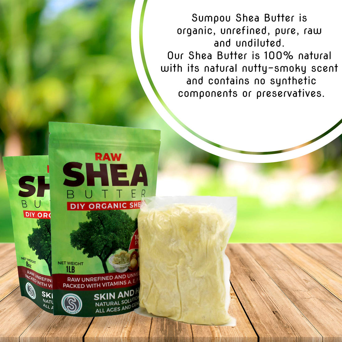 Sumpou Organic Shea Butter DIY - 16 oz Unrefined, Pure, 100% Natural, Handmade and Fragrance Free | Hair and Body Butter …