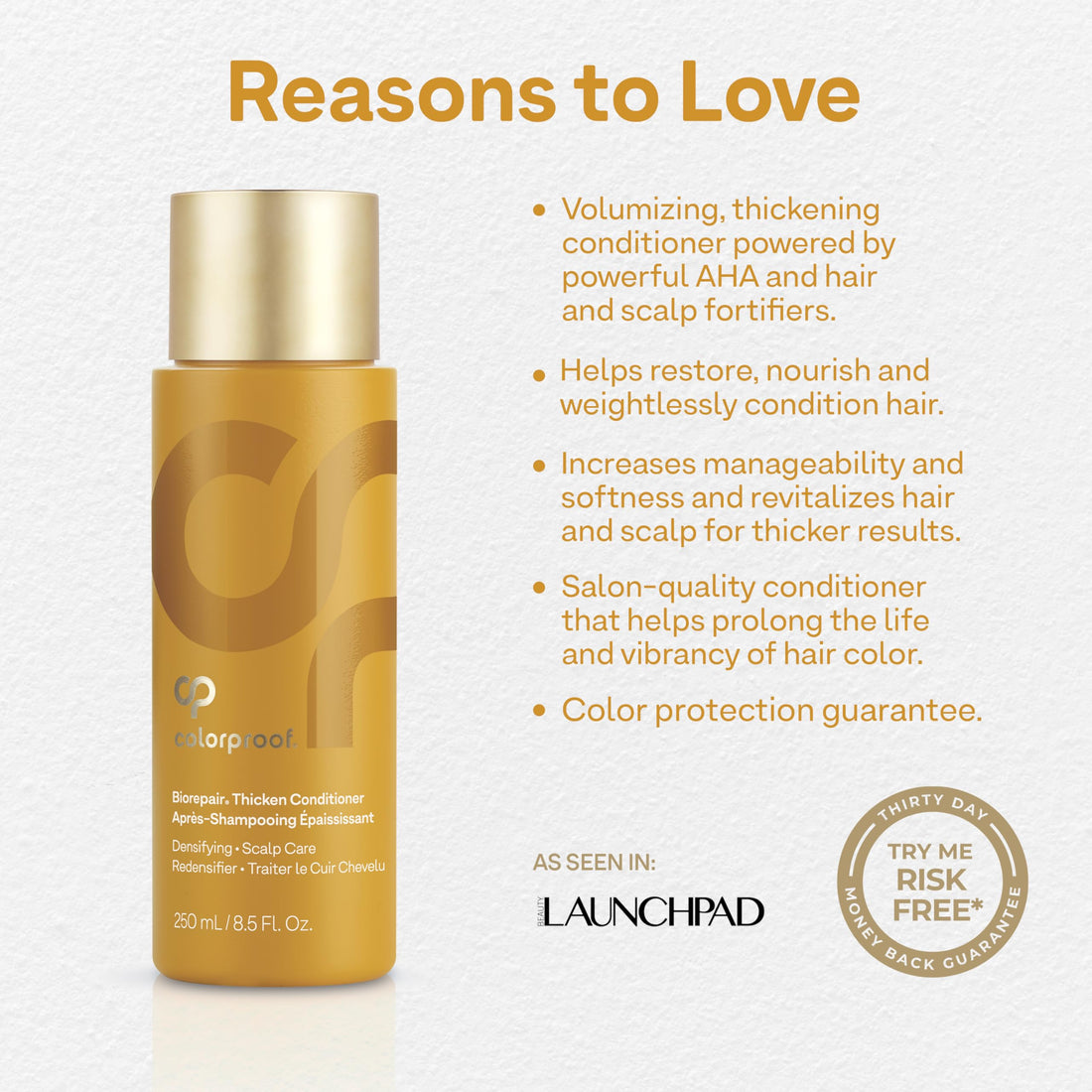 ColorProof Biorepair Thicken Conditioner 8.5 Fl. Oz., Fuller-Looking Hair Conditioner w/Fresh Lime, Eucalyptus, Mint Leaf & Rosemary Scent, Hair Growth-Supporting Conditioner